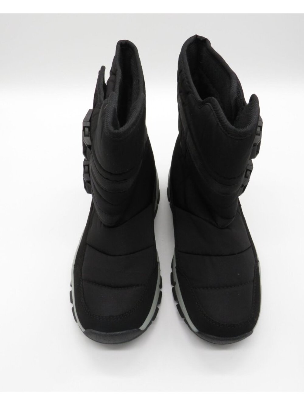 Black Winter Snow Boots Dual Adjustable Buckles Insulated Lining Size 36 NWOT